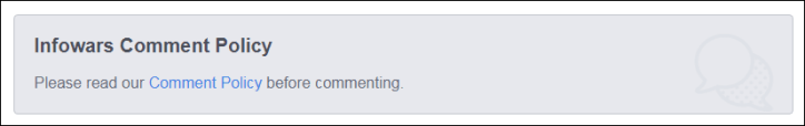 Infowars comment policy