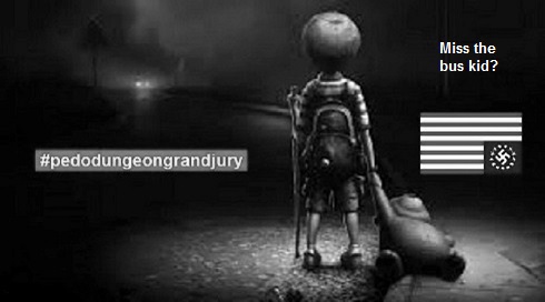 Pedo dungeon American Nazi flag MISS THE BUS KID 490