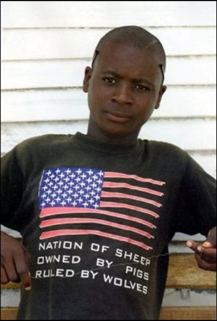 Nation of sheep, owned by pigs, ruled by wolves