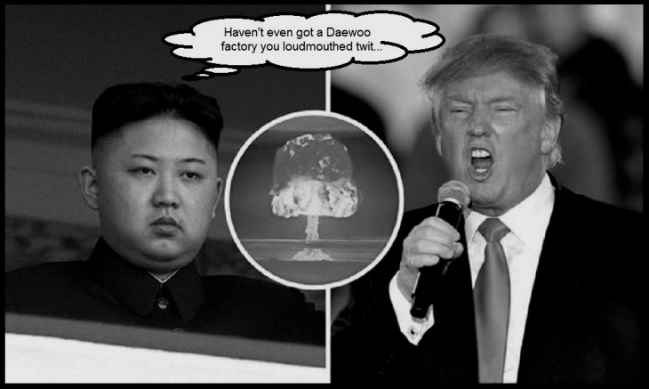 Trump Grump Kim loudmouth Korea