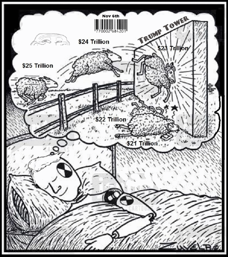 Trump hair Tump Tower sheep deficit BAR CODE Sweet Dreams