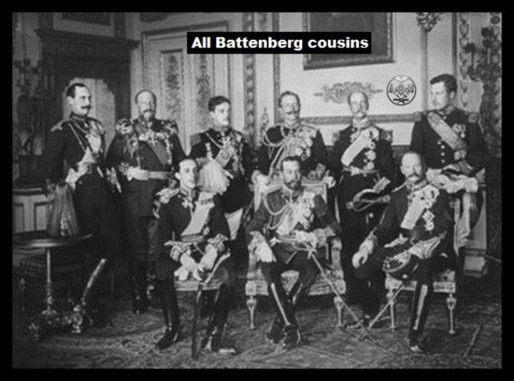 All Battenberg cousins ~ Masonic Kings LARGE