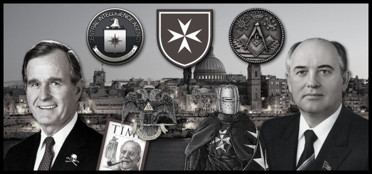 cia-masonry-malta-collage Bush Gorbachev