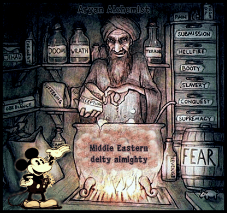 Mickey Mouse's Abramic Aryan Alchemist Middle Eastern almighty deity 730