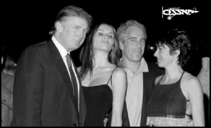 Trump twin Mellania x Epstein BW Large 730 CESSNA