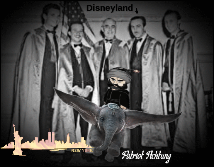 DISNEYLAND New York on fire Walt Disney Patriot Achtung