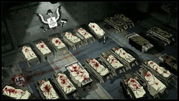 Bloody dead babies in crib MASONIC TURKEY 600 SWASTIKA