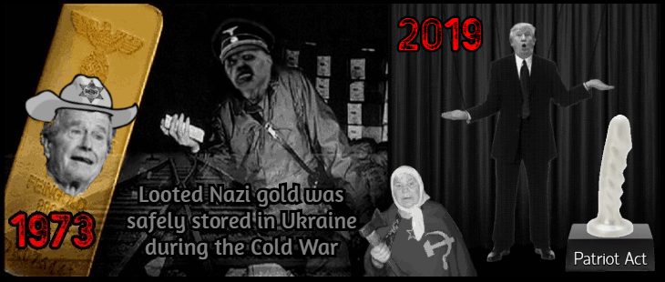 Bush cowboy dead-snow-nazi-gold-faux-trump-russian-lady-1973 Patriot Act