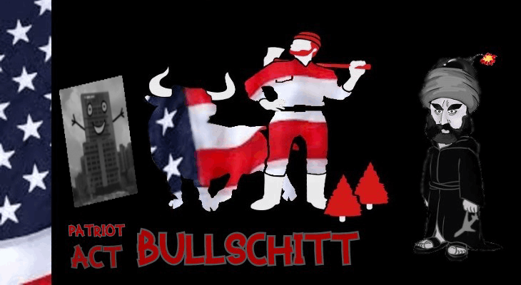 Part American flag Paul Bunyan Patriot Act BULLSCHITT EDIT