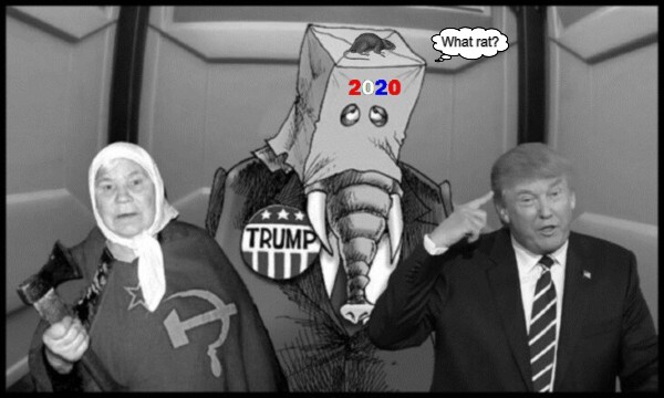 Russian lady GOP Elephant Trump 2020 WHAT RAT 600
