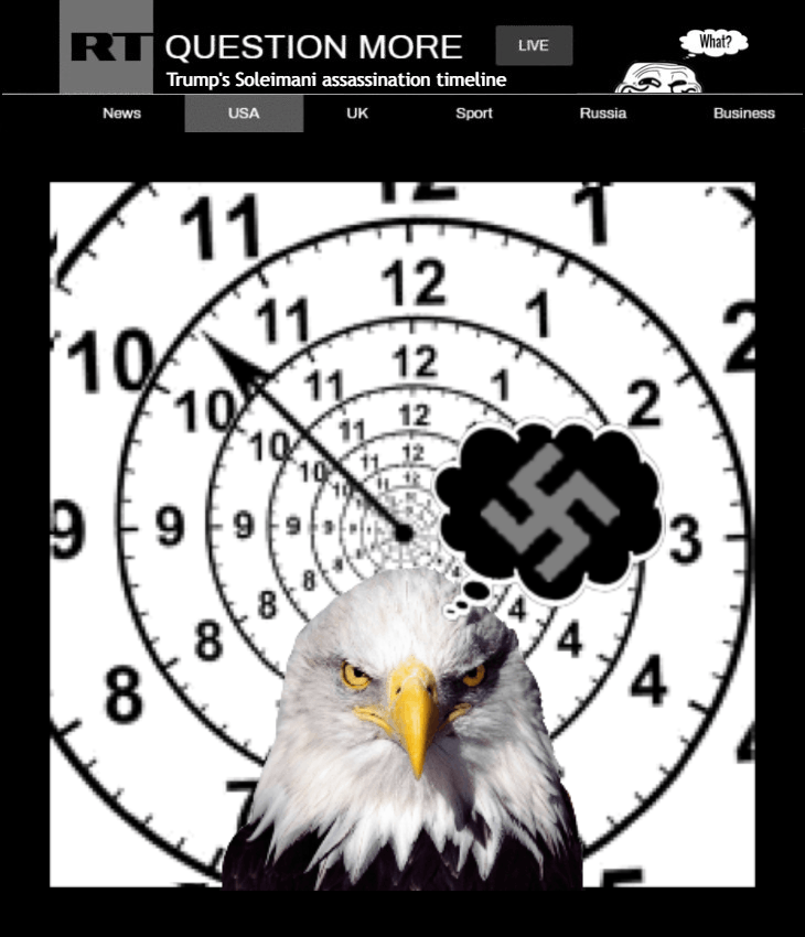 ART Trump's Soleimanu assassination timeline clock 730