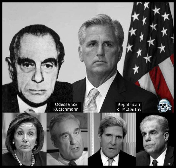 Kevin McCarthy Kutschmann Pelosi Mueller Faux Kerry Horowitz RED Death's Head 730 BORDER