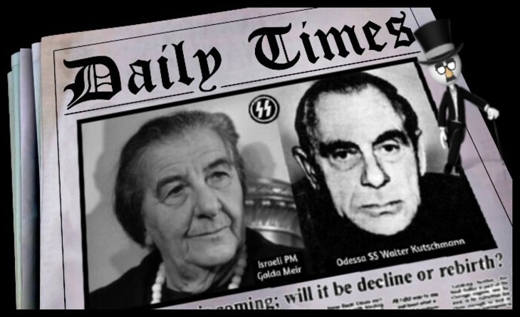 News headline Meir and Kutschmann silly cane top hat thing 730