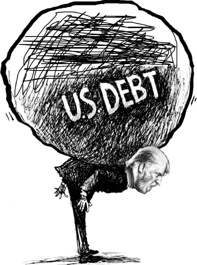 Trump US DEBT drawing dumb head Trans 400 wide