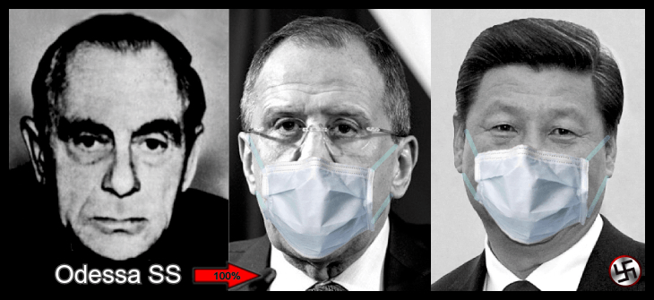 Odessa Kutschmann Lavrov JinPing face mask 730 Swastika HQ