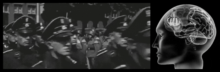 NAZI MIND MARCHING mind finger 730 BORDER10