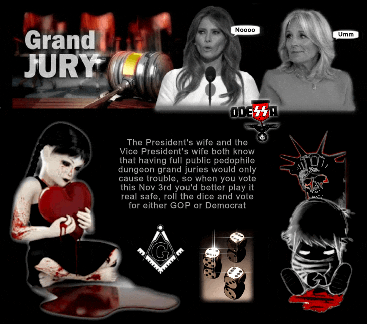 Goth bleeding heart girl bleeding boy Lady Liberty CACA red vote (Roll the dice Melania and Jill Biden) GOP or Democrat 730